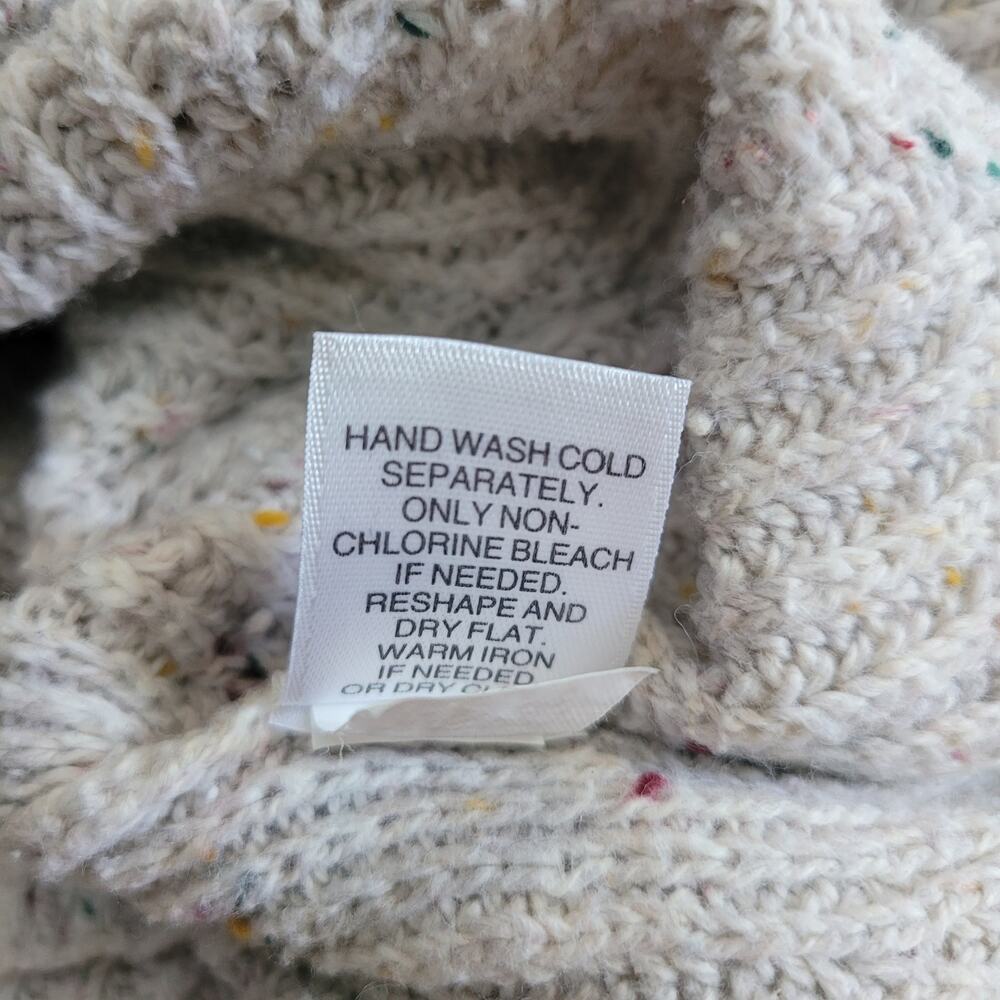 J.Jill Size XS Cream Speckled Sweater Long Pullover Cable‎ Stitch Relaxed Fit - Picture 9 of 9